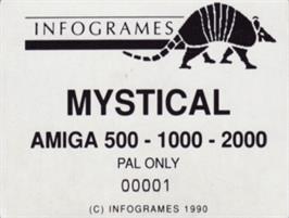 Top of cartridge artwork for Mystical on the Commodore Amiga.