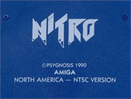 Top of cartridge artwork for Nitro on the Commodore Amiga.