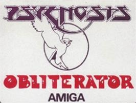 Top of cartridge artwork for Obliterator on the Commodore Amiga.