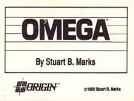 Top of cartridge artwork for Omega on the Commodore Amiga.