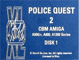 Top of cartridge artwork for Police Quest 2: The Vengeance on the Commodore Amiga.