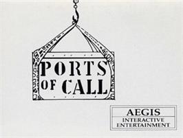 Top of cartridge artwork for Ports of Call on the Commodore Amiga.