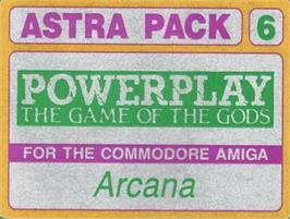 Top of cartridge artwork for Powerplay: The Game of the Gods on the Commodore Amiga.
