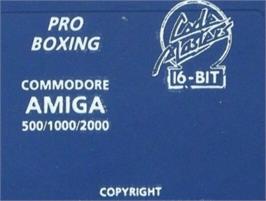 Top of cartridge artwork for Pro Boxing Simulator on the Commodore Amiga.