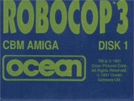 Top of cartridge artwork for Robocop 3 on the Commodore Amiga.