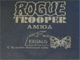 Top of cartridge artwork for Rogue Trooper on the Commodore Amiga.