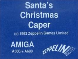Top of cartridge artwork for Santa's Xmas Caper on the Commodore Amiga.
