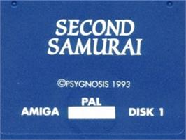 Top of cartridge artwork for Second Samurai on the Commodore Amiga.
