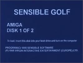 Top of cartridge artwork for Sensible Golf on the Commodore Amiga.