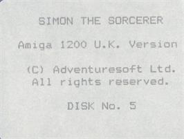 Top of cartridge artwork for Simon the Sorcerer on the Commodore Amiga.