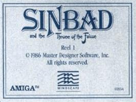 Top of cartridge artwork for Sinbad and the Throne of the Falcon on the Commodore Amiga.
