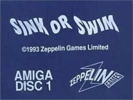 Top of cartridge artwork for Sink or Swim on the Commodore Amiga.