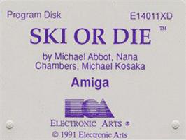 Top of cartridge artwork for Ski or Die on the Commodore Amiga.