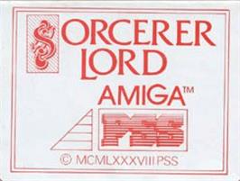 Top of cartridge artwork for Sorcerer Lord on the Commodore Amiga.