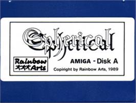 Top of cartridge artwork for Spherical on the Commodore Amiga.