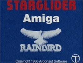 Top of cartridge artwork for Starglider 2 on the Commodore Amiga.