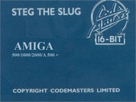 Top of cartridge artwork for Steg the Slug on the Commodore Amiga.