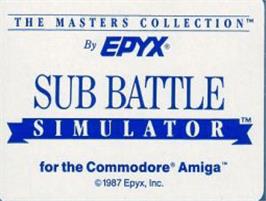 Top of cartridge artwork for Sub Battle Simulator on the Commodore Amiga.