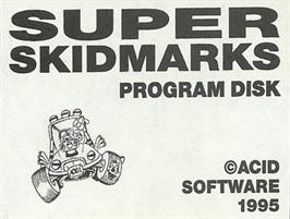 Top of cartridge artwork for Super Skidmarks on the Commodore Amiga.