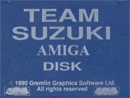 Top of cartridge artwork for Team Suzuki on the Commodore Amiga.