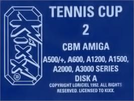 Top of cartridge artwork for Tennis Cup 2 on the Commodore Amiga.