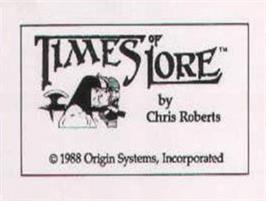 Top of cartridge artwork for Times of Lore on the Commodore Amiga.