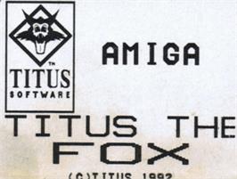 Top of cartridge artwork for Titus the Fox: To Marrakech and Back on the Commodore Amiga.