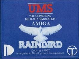 Top of cartridge artwork for UMS: The Universal Military Simulator on the Commodore Amiga.