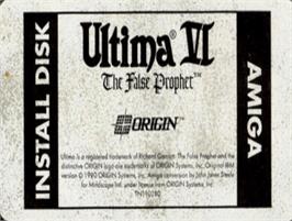 Top of cartridge artwork for Ultima VI: The False Prophet on the Commodore Amiga.