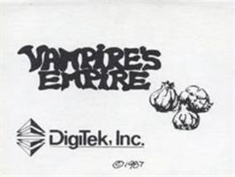 Top of cartridge artwork for Vampire's Empire on the Commodore Amiga.