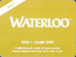 Top of cartridge artwork for Waterloo on the Commodore Amiga.