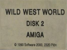Top of cartridge artwork for Wild West World on the Commodore Amiga.