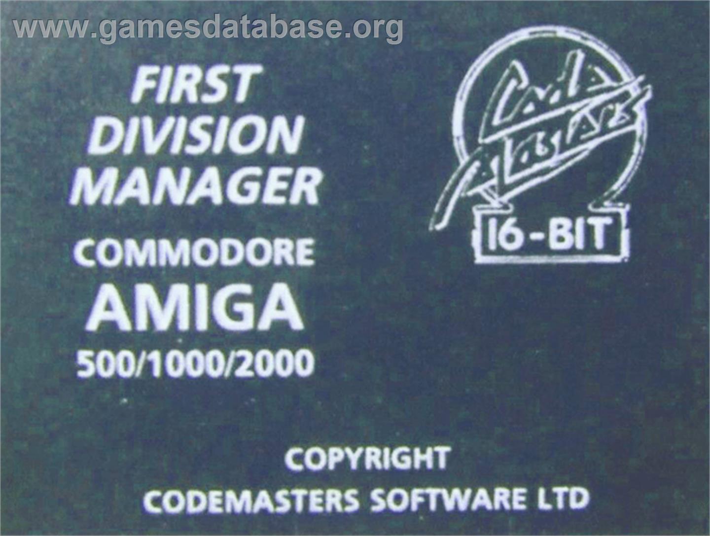 1st Division Manager - Commodore Amiga - Artwork - Cartridge Top