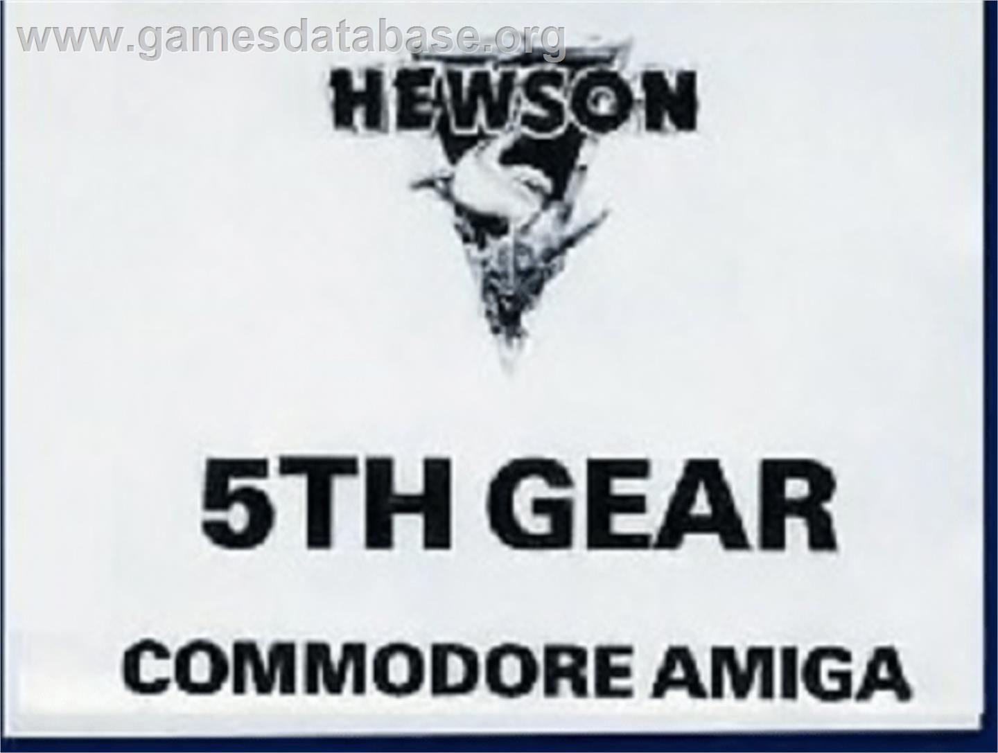 5th Gear - Commodore Amiga - Artwork - Cartridge Top