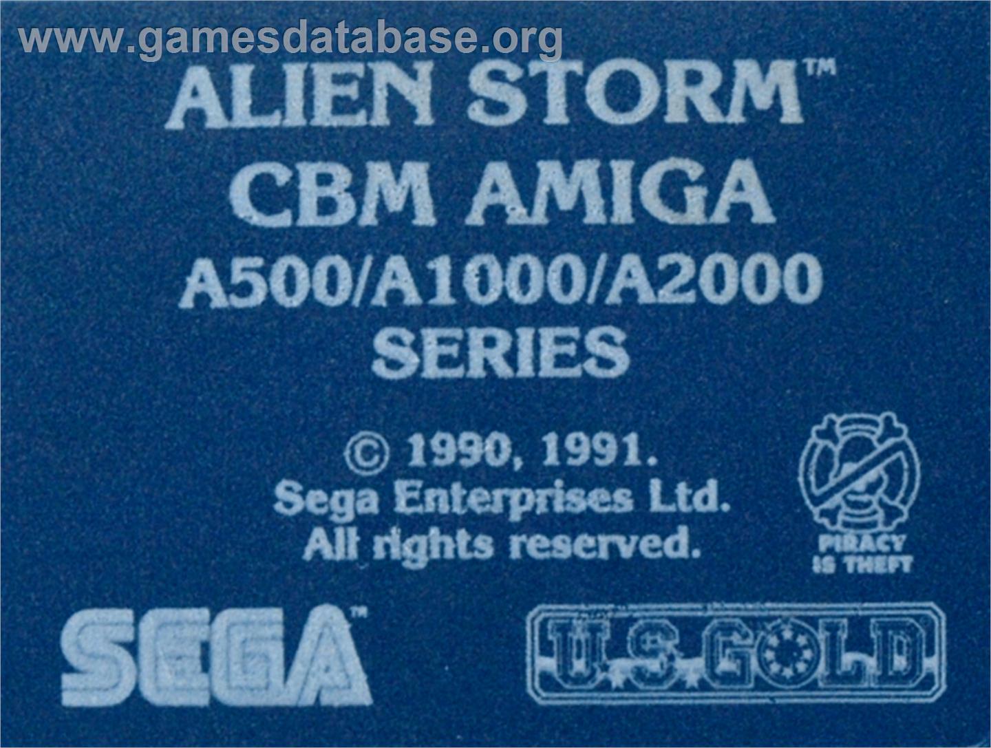Alien Storm - Commodore Amiga - Artwork - Cartridge Top