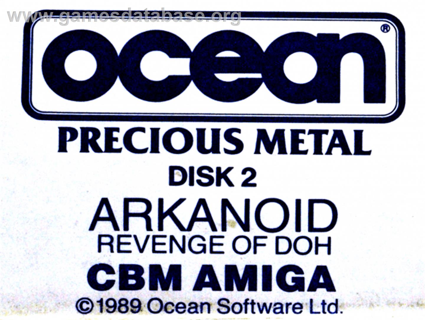 Arkanoid - Revenge of DOH - Commodore Amiga - Artwork - Cartridge Top
