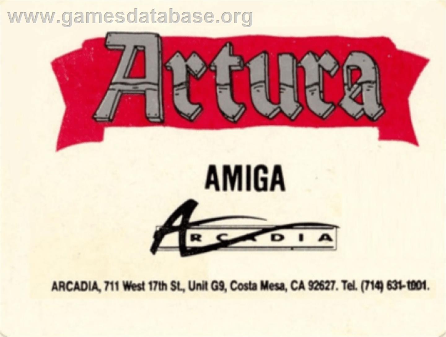 Artura - Commodore Amiga - Artwork - Cartridge Top
