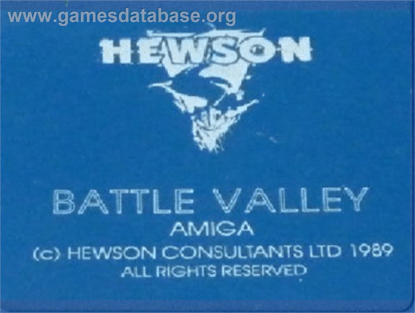 Battle Valley - Commodore Amiga - Artwork - Cartridge Top