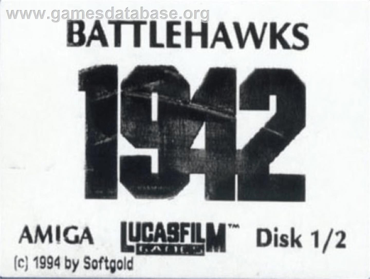 Battlehawks 1942 - Commodore Amiga - Artwork - Cartridge Top