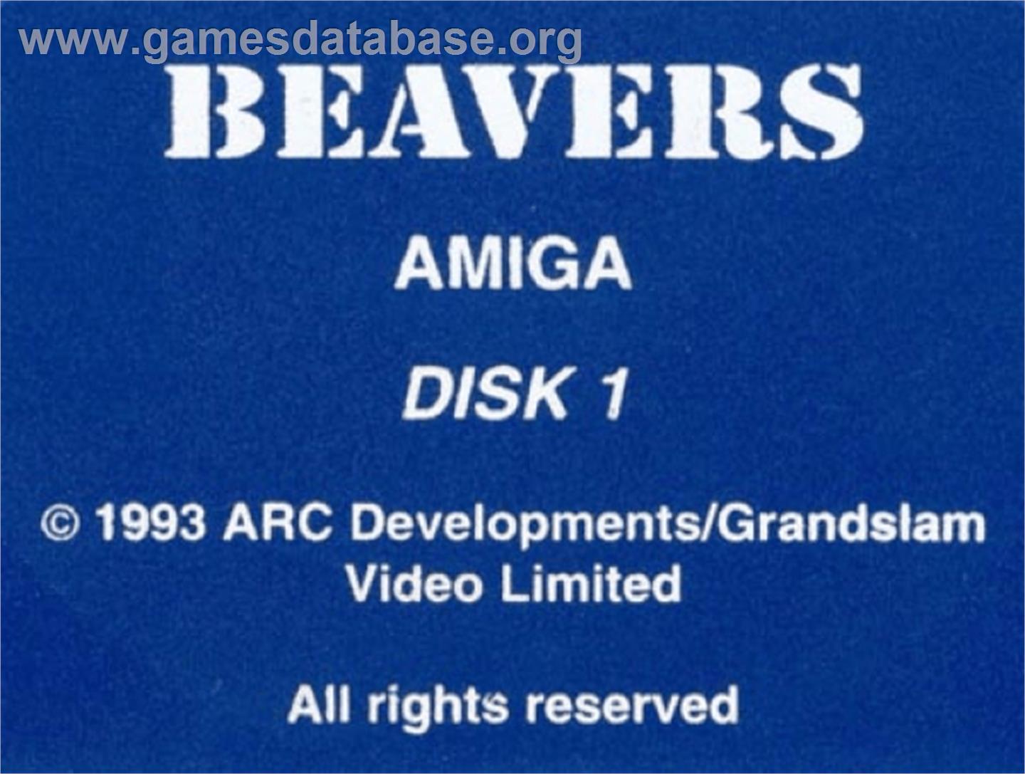 Beavers - Commodore Amiga - Artwork - Cartridge Top