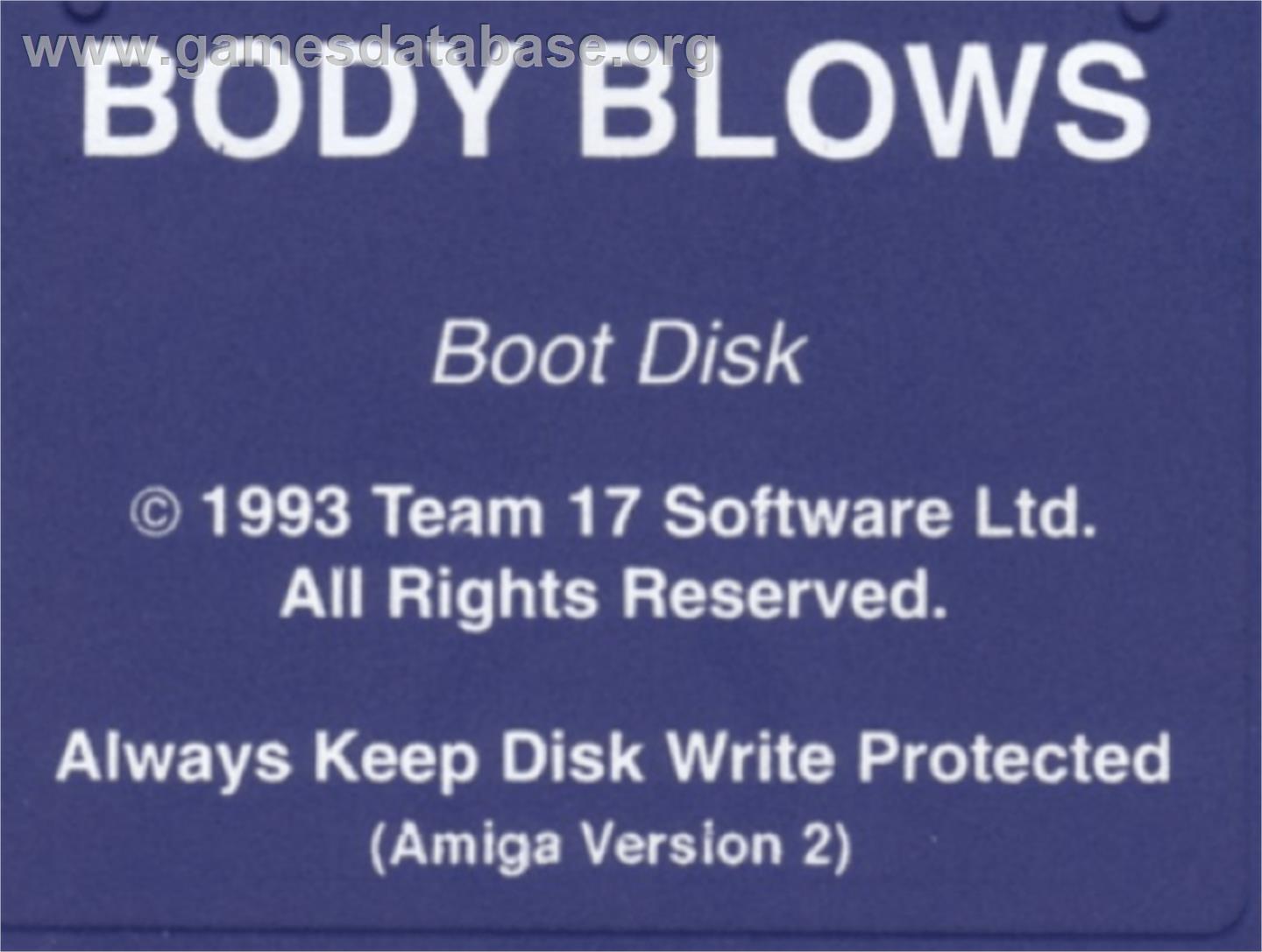 Body Blows - Commodore Amiga - Artwork - Cartridge Top