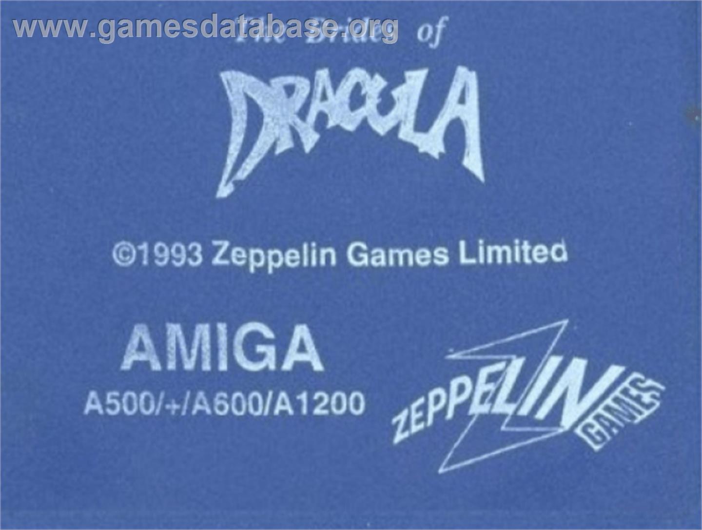 Brides of Dracula - Commodore Amiga - Artwork - Cartridge Top