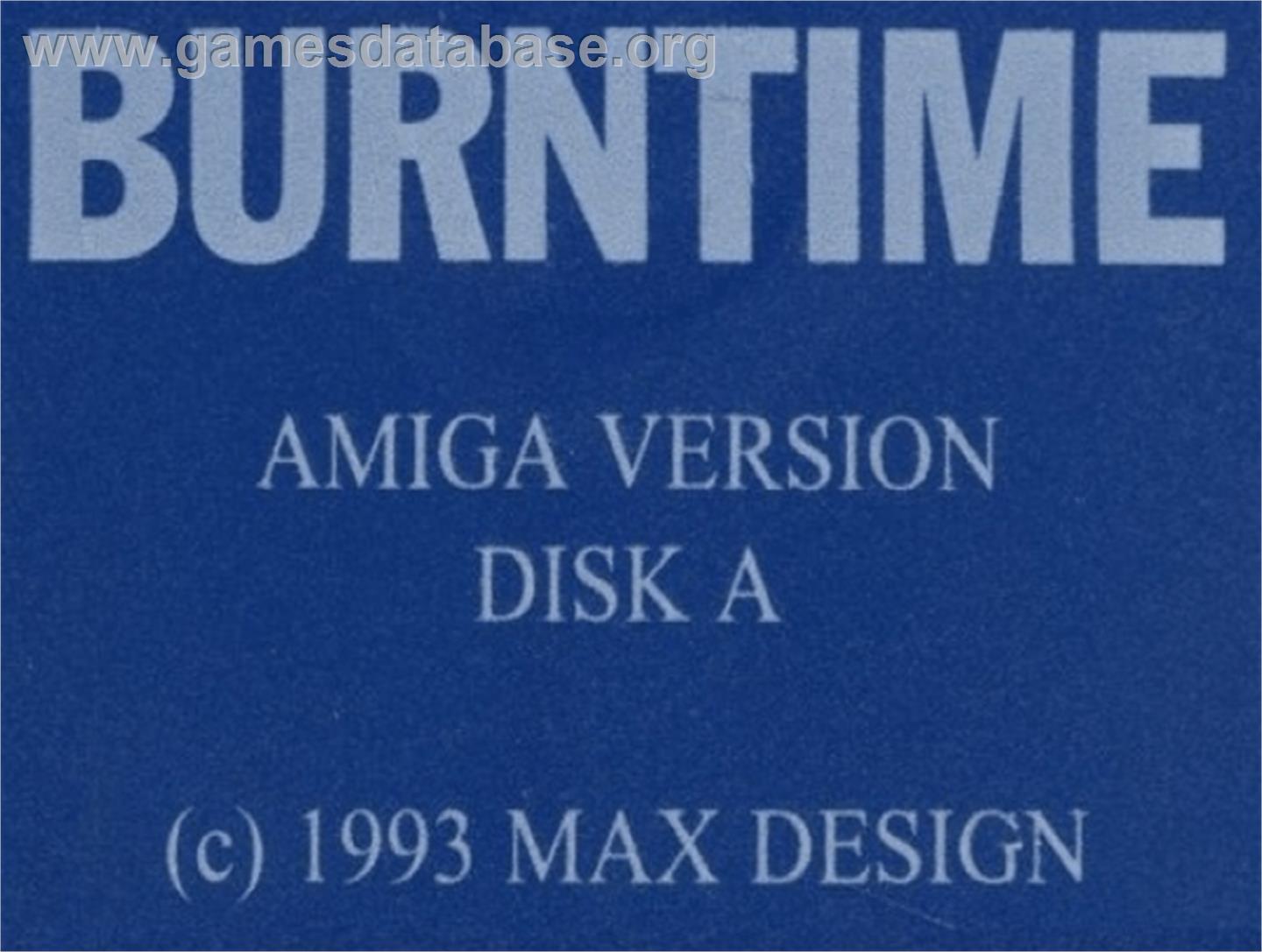 Burntime - Commodore Amiga - Artwork - Cartridge Top