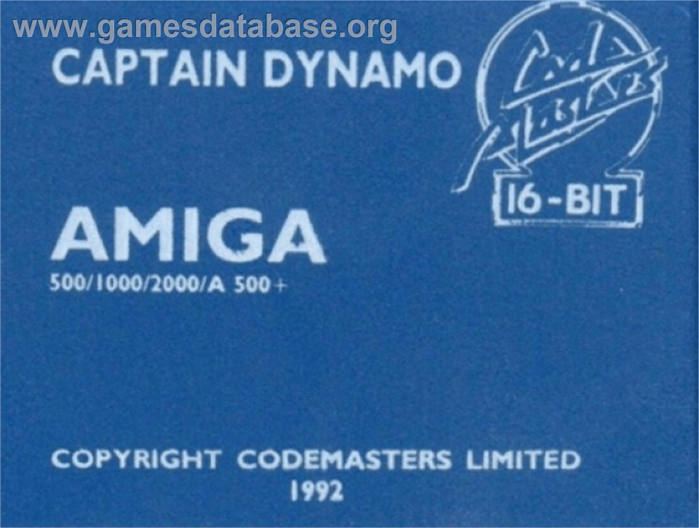 Captain Dynamo - Commodore Amiga - Artwork - Cartridge Top