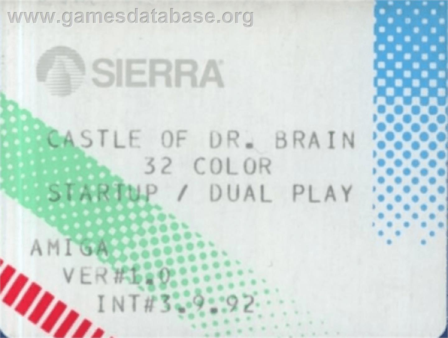 Castle of Dr. Brain - Commodore Amiga - Artwork - Cartridge Top