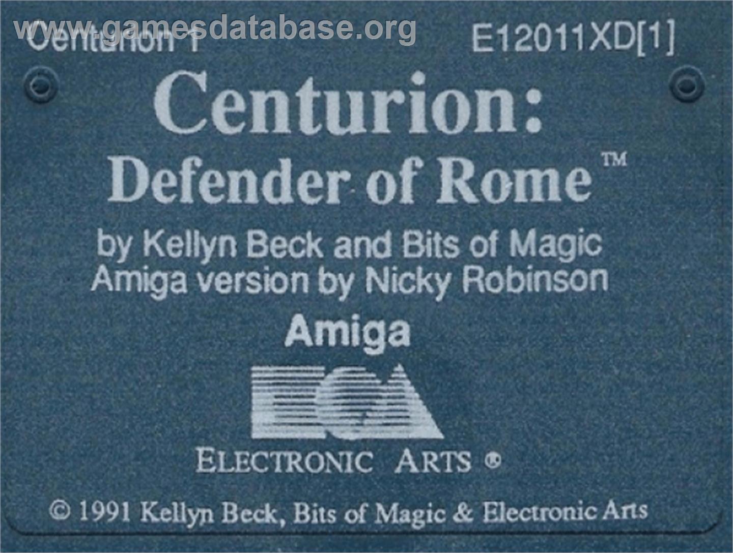Centurion: Defender of Rome - Commodore Amiga - Artwork - Cartridge Top