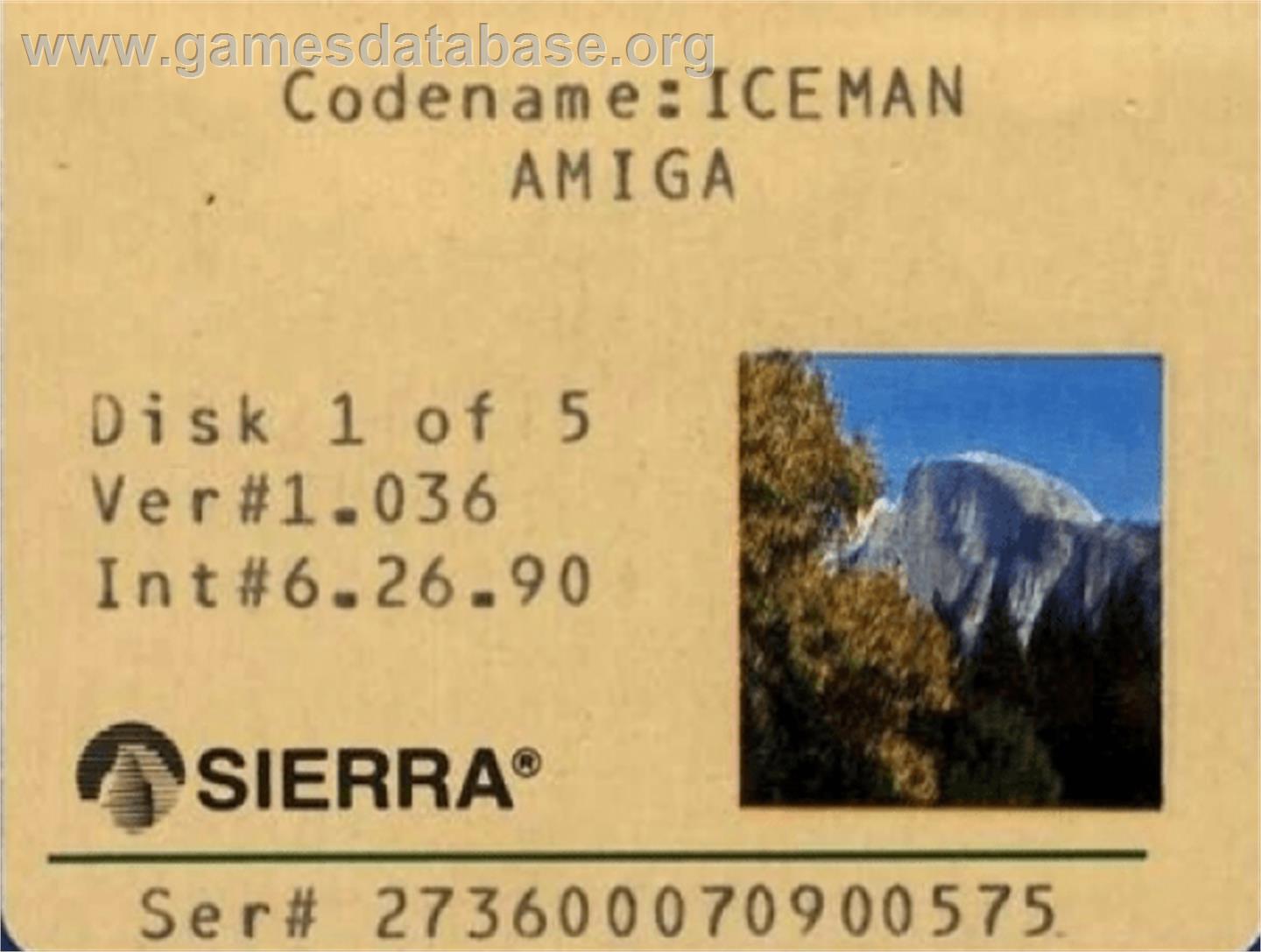 Codename: ICEMAN - Commodore Amiga - Artwork - Cartridge Top
