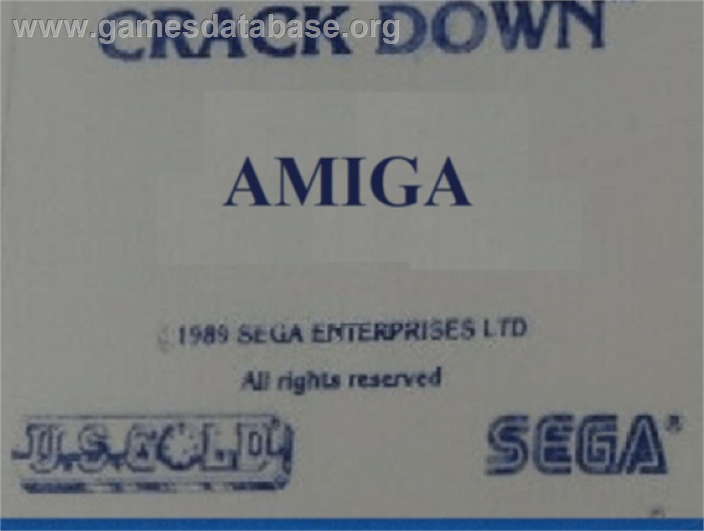 Crack Down - Commodore Amiga - Artwork - Cartridge Top