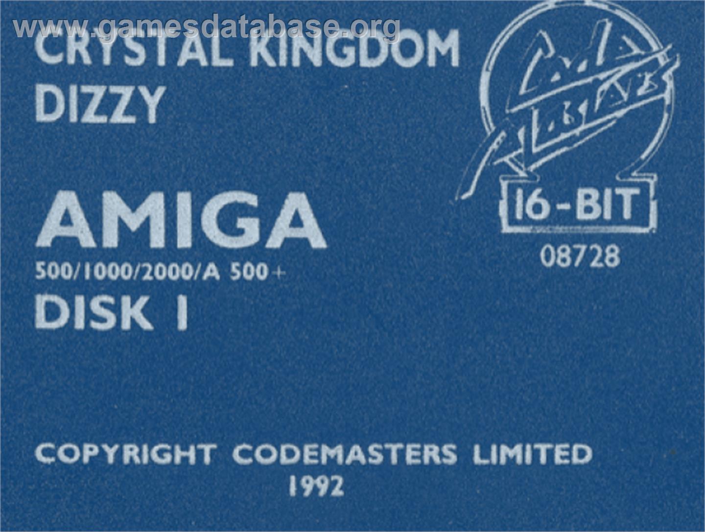 Crystal Kingdom Dizzy - Commodore Amiga - Artwork - Cartridge Top