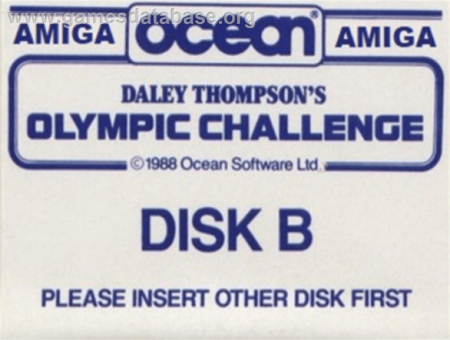 Daley Thompson's Olympic Challenge - Commodore Amiga - Artwork - Cartridge Top